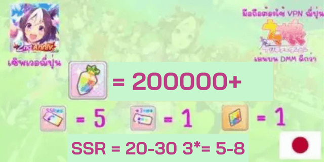 200000-220000เพชร Uma Musume: Pretty Derby Japan Server