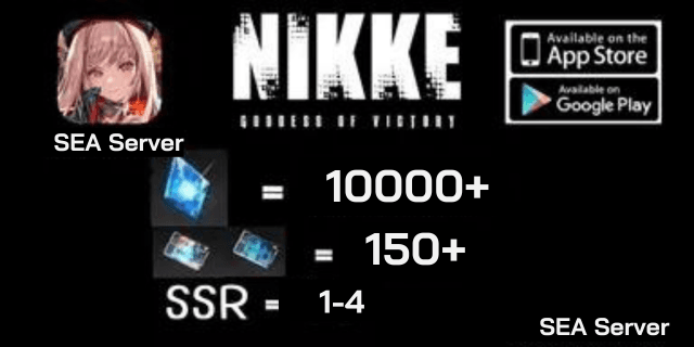 10000-14000+150+ตั๋ว+SSR1-5Nikke:Goddess of Victory SEA