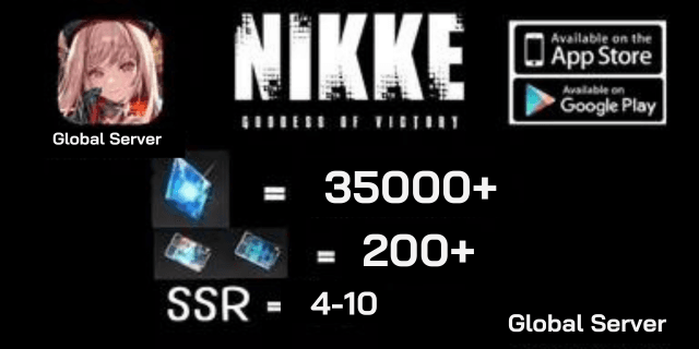 35000+200+ตั๋ว+SSR4-10 Nikke:Goddess of Victory Global