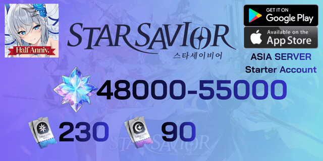l 48000-55000 เพชร l + l Standard Saviour Observation Ticket x230 l + l Standard Alcana Observation Ticket x90 l + l Standard Observation Ticket Envelope x21 l + l Feature Observation Tickets x150 l + l Rename Card x1 l - ไอดีเริ่มต้น Star Savior เซิพเวอ Global