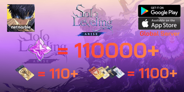 l 110000+เพชร l + l 110+Special Summon Tickets l + l 1100+ ตั๋วอื่นๆ l + l SSR Wu jinzu + อาวุธประจำตัวจากล็อกอิน 7 วัน l ไอดีเริ่มต้น Solo Leveling Arise