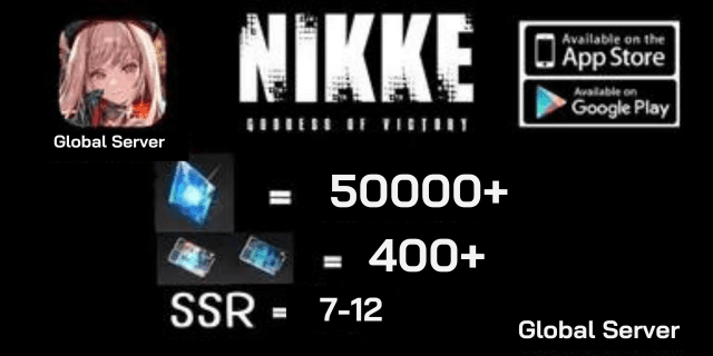 50000-52000+400ตั๋ว+7-15SSR Nikke:Goddess of Victory Global