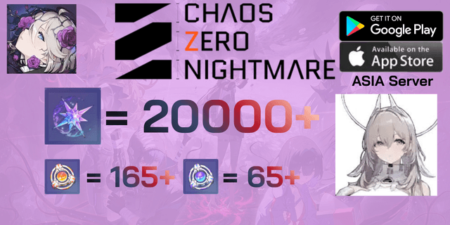 l Sereniel l + l 20000+เพชร l + l 165+Rescue Anchor l + l 65+Signal Amplification Anchor l ไอดีเริ่มต้น Chaos Zero Nightmare Global ASIA
