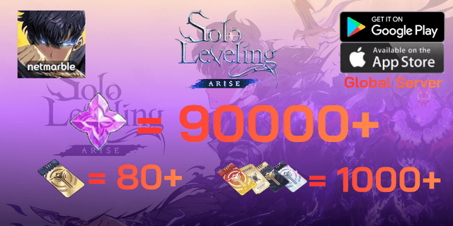 l 90000+เพชร l + l 80+Special Summon Tickets l + l 1000+ ตั๋วอื่นๆ l + l SSR Wu jinzu + อาวุธประจำตัวจากล็อกอิน 7 วัน l ไอดีเริ่มต้น Solo Leveling Arise